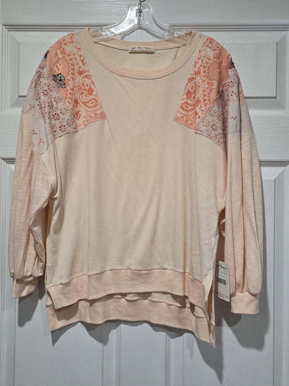 Brand new with tags Free People We The Free long-sleeve top in Alabaster Combo.